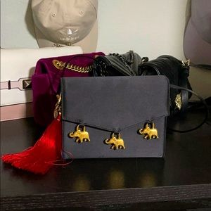 90’s Escada Silk Mini Bag Gold Elephant Charms